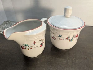 Juego de crema y azucarero Farberware blanco de Navidad con tapa diseño navideño Cera - Imagen 1 de 12