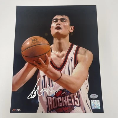 Yao Ming Signed 11x14 Photo PSA Houston Rockets - Image 1 of 3