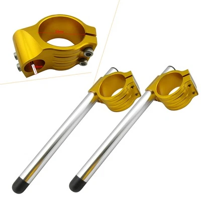 1 Pair Golden 50mm Clip On Ons Handle Bars fit SUZUKI GSXR 600 750 1000 TL1000R - Image 1 of 4
