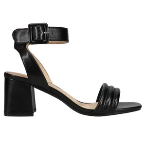 CL by Laundry Blest Block Heels Ankle Strap Womens Black Dress Sandals IT001TXW - Picture 1 of 5