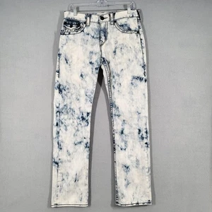Pantalones de mezclilla rectos True Religion para hombre 32 azul lavado ácido sección - Imagen 1 de 24