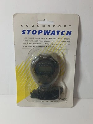 Sportline Econosport Stopwatch 240 Gray Unlimited Splits 1/100th Second Accuracy - Image 1 of 2