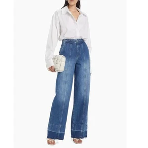 FRAME Braided Waistband Wide Leg Denim Jeans – Size 30 – NWT - Picture 1 of 12