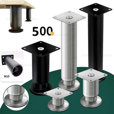 Möbelfüße höhenverstellbar EDELSTAHL Optik Sofafuß Küchenfuß Sockelfüße Bettfüße - Bild 1 von 4