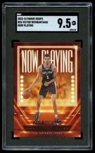 2023-24 NBA Hoops Now Playing #26 Victor Wembanyama SGC 9.5 MINT+ Rookie RC - Picture 1 of 2