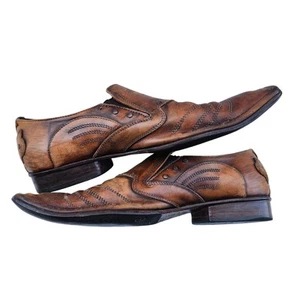 Mark Nason mens 11.5 rock lives leather dragon Beaded shoes loafers - Picture 1 of 10