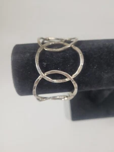 Mexiko Silber gehämmert breit Armreif Armband offen Kreis - Bild 1 von 6