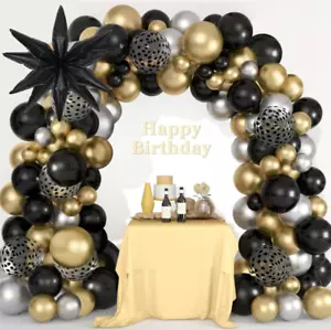 Globos Metalicos Dorados Cortinas Decoracion Para Cumpleaños De Hombre o mujer - Picture 1 of 7