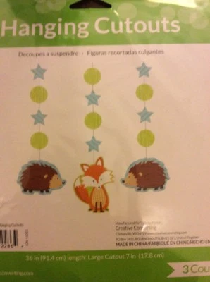 Forest Fox Party Supplies Hanging Cutouts decorations 3ct. - Image 1 of 2