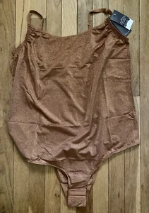 Plus Sz 22/24 Lane Bryant Cacique Bodysuit Teddy Lingerie Gold Bronze Sparkle 2X - Picture 1 of 8