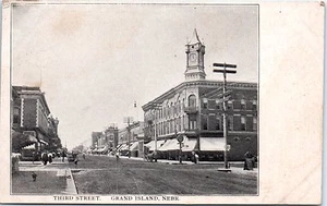 Nebraska Postcard Grand Island NE Third Street Early View 1900s UDB - Picture 1 of 2