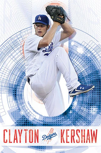 Póster de pared Clayton Kershaw ACE L.A. Dodgers MLB acción de béisbol 22x34 Foto 1 de 1