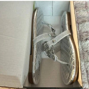 Bebe Girl silver Glitter sandals Size 13.5 - Picture 1 of 7