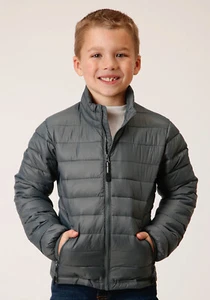 Roper Boys Crushable Polyfill Silver Sage 100% Nylon Softshell Jacket - Picture 1 of 4