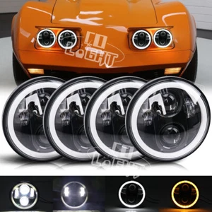 For Chevy Corvette C3 68-82 5 3/4" 5.75" LED Headlights Hi/Lo Beam DRL Lamp 4PCS - Picture 1 of 12