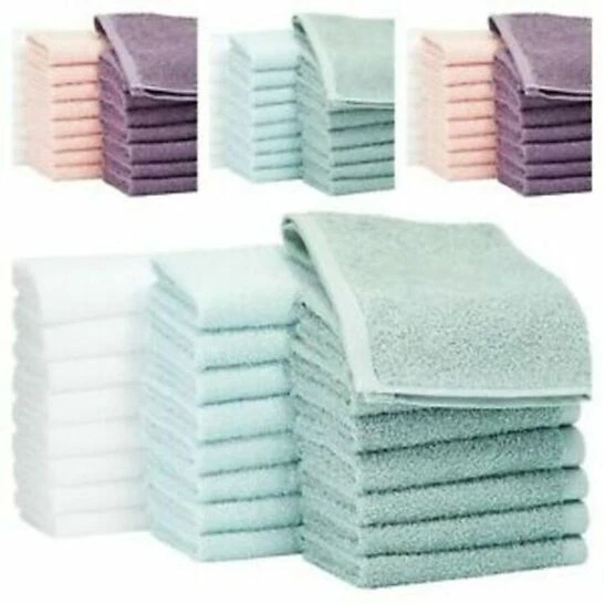 NAUSHA SET OF 4 & 12 FACE CLOTHS TOWELS EGYPTIAN COTTON FLANNELS CLOTHS HEAVY 600 GSM