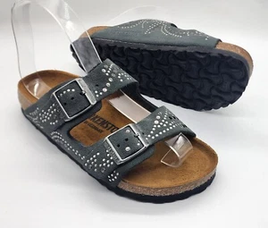 Birkenstock INJECTED RIVETS Suede Leather ARIZONA Gunmetal 35N BNIB 1011314 #926 - Picture 1 of 10