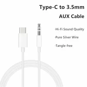 Universal USB Type C to 3.5mm AUX Headphone Adapter Jack Cable For Android White - Picture 1 of 9