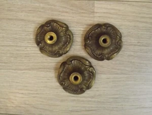 3 Art Nouveau Bronze Bobeche Dishes Chandelier Light Fittings Restoration 242 - Picture 1 of 12