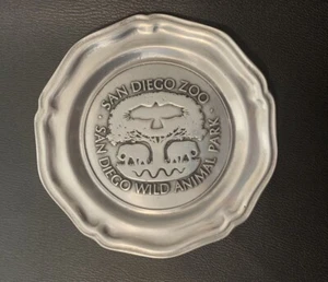 San Diego Zoo RWP Pewter Souvenir Plate Wild Animal Park Elephant Memorabilia - Picture 1 of 3