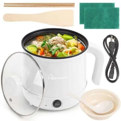 Mini Electric Nonstick Cooker Skillet Wok Hot Pot Cook Rice Fried Noodle Soup - Image 1 of 4