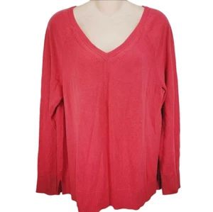 Talbots Vneck Sweater Womens Large L Pink Lightweight Knit New - Picture 1 of 6