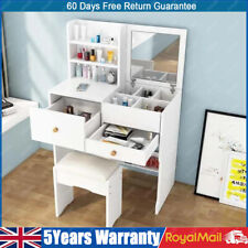 Mirror Dressing Table, Makeup Table, Vanity Table with Stool Storage Cabinet