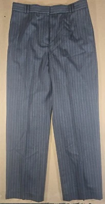 Talbots Women’s Dress Pants Petites 8P Gray Pin Stripe, Brown Wool Lined - Image 1 of 4