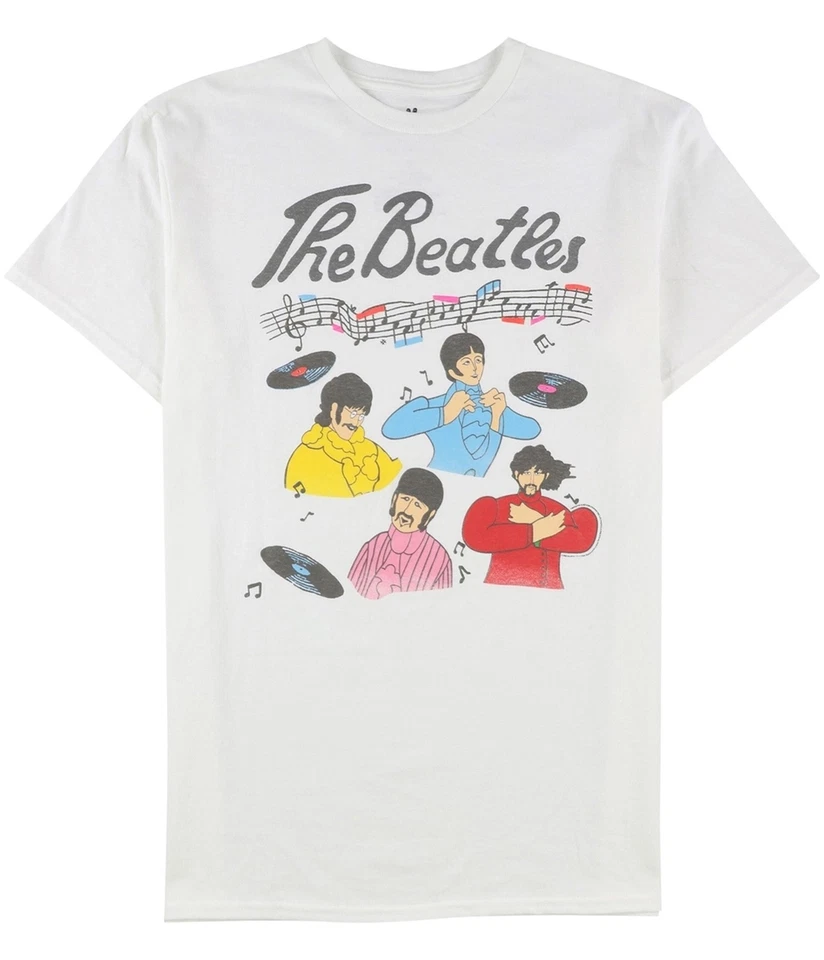 Camiseta gráfica de comida chatarra para hombre The Beatles, blanca, L Foto 1 de 1