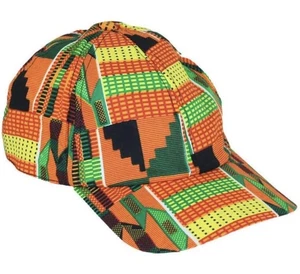 Herren Kente Print Mütze mit Krempe Hippie Boho afrikanisch traditionell Baseball Cap - Bild 1 von 4