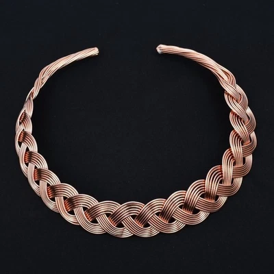 Collar ajustable estilo trenzado de alambre de cobre hecho a mano Foto 1 de 4