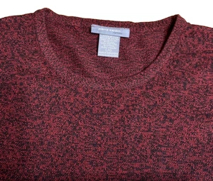 Pierre Cardin Gr. L weinrot meliert Kurzpullover Strick Kurzarm Vintage - Bild 1 von 6