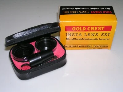 Gold Crest Insta Lens Set/Case For Kodak Instamatic 100 & 150 Telephoto  - Image 1 of 4