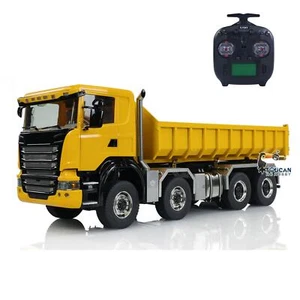 Metal 8x8 1/14 RC Hydraulic Dump Truck Roll on/off Full Dumper Model Sound Light - Picture 1 of 21