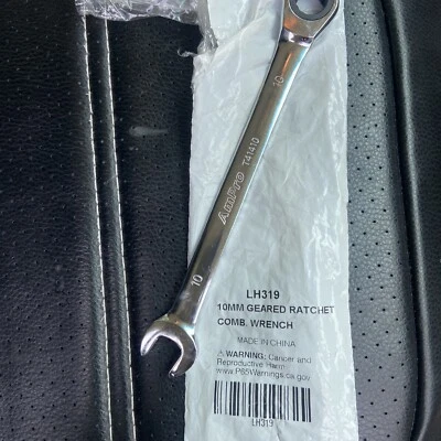 Llave de engranaje de trinquete cromada métrica de 10 mm Llave de trinquete combinada de cabeza fija Foto 1 de 4