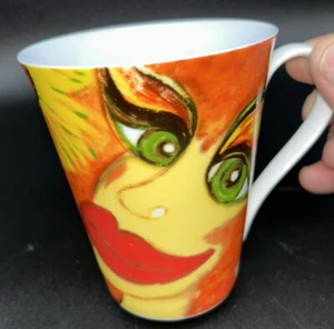 Tazza da caffè Decò Art Sandra Knute vetro dipinto nuova - Foto 1 di 6