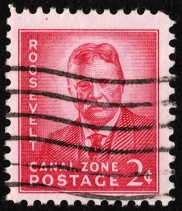 Canal Zone - 1946 - 2 Cents Light Rose Carmine Teddy Roosevelt Issue # 138 F-VF - Picture 1 of 1