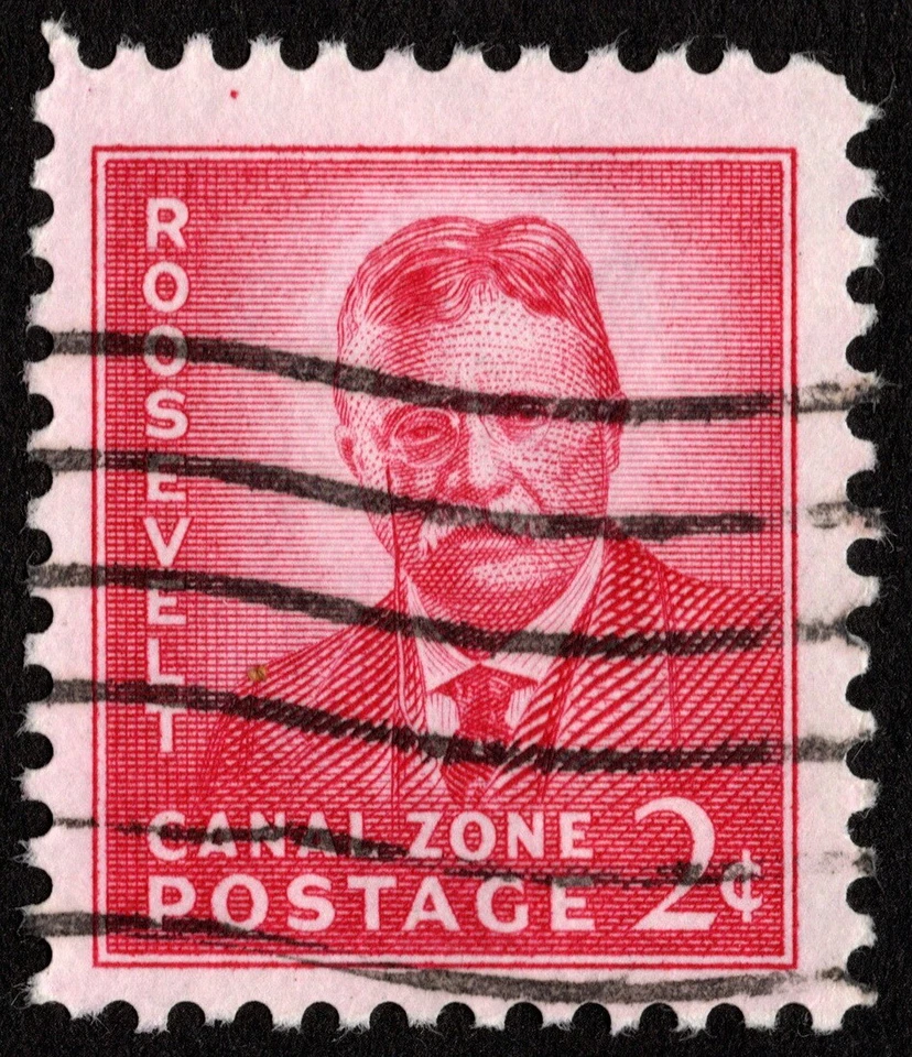 Canal Zone - 1946 - 2 Cents Light Rose Carmine Teddy Roosevelt Issue # 138 F-VF - Image 1 of 1