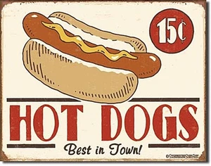 Hot Dogs weathered look metal sign 400mm x 305mm (de) - Picture 1 of 1
