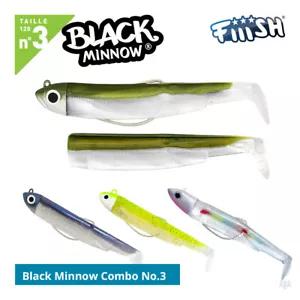 Fiiish Black Minnow No.3 Lures Combo Pack - Bass Wrasse Pollock Cod Sea Trout - Picture 1 of 21