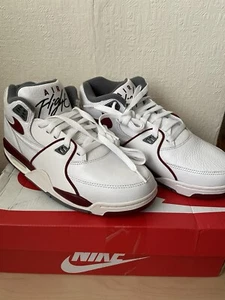 retro nike mens air flight 89 white red grey uk7.5 - Picture 1 of 7