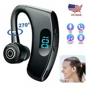 Bluetooth Headset Wireless Computer Earphone Headphone Noise Cancelling Mic - Picture 1 of 12