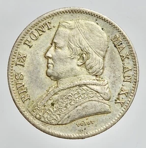 ROMA - PIO IX 1846-1870 -AG/ 20 BAIOCCHI 1865 ANNO XX - Picture 1 of 2
