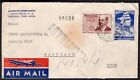 378 BRAZIL TO CHILE REGISTERED AIR MAIL COVER 1953 FORTALEZA - SANTIAGO
