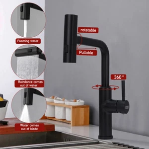 Kitchen Faucet Swivel Commercial Sink Pull Down Sprayer Mixer Tap Modern Faucets - Picture 1 of 47