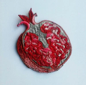 Pomegranate Handmade Sew-On Embroidered Patch - Picture 1 of 5