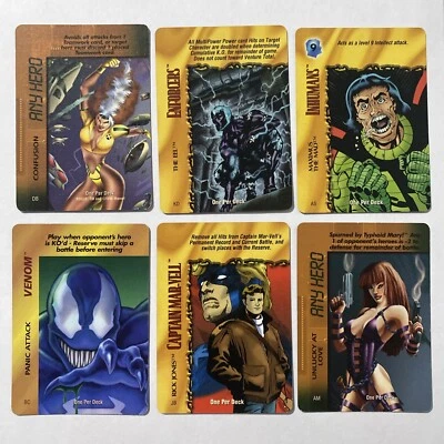 (6) 1995 MARVEL OVERPOWER COLLECTABLE CARD GAME “ONE PER DECK” NO DOUBLES - Image 1 of 4
