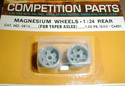 Cox Ford GT 40 Wide Rear or front Wheels for Tapered Axle 1/24 NOS #9812   - Image 1 of 4