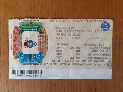 Biglietto AC Milan Trofeo Tim 2004 con Inter, Milan e Juventus 27/07/2004 - Immagine 1 di 2