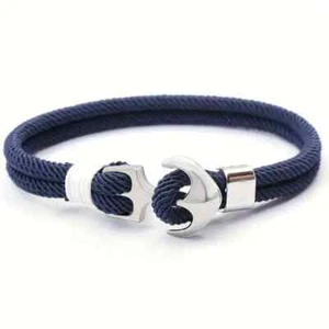 Bracelet marin pour homme couleur bleu avec ancre - Imagen 1 de 1
